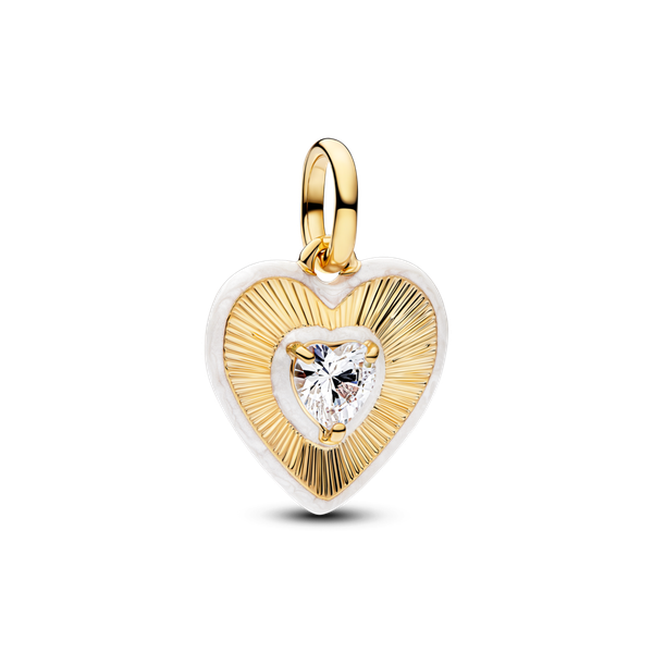 Pandora ékszer Sugárzó fehér szív shine függő charm 764409C01