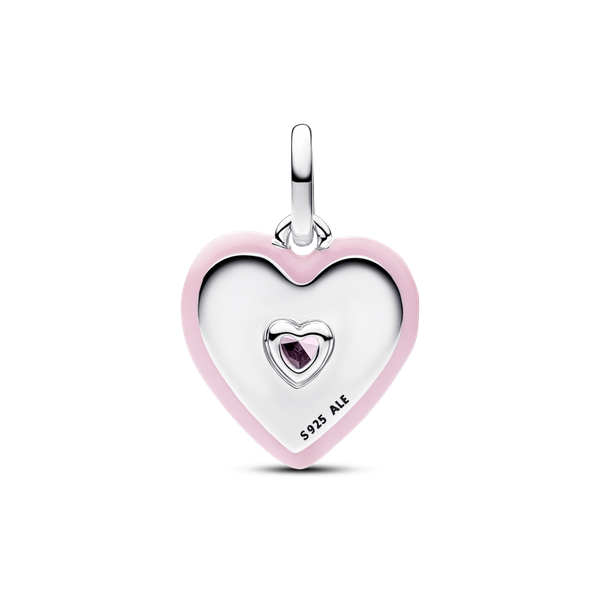 Pandora ékszer Sugárzó rózsaszín szív ezüst függő charm 794409C01