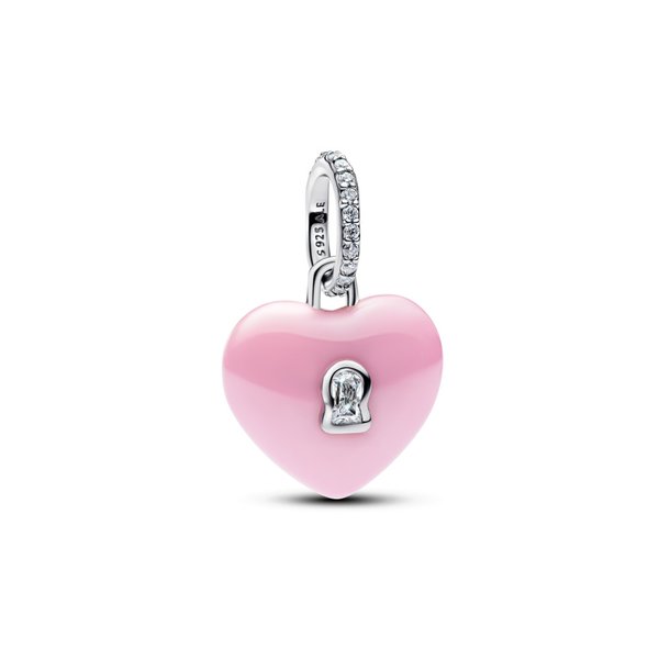 Pandora ékszer Pink kerámia szív ezüst charm 794424C01