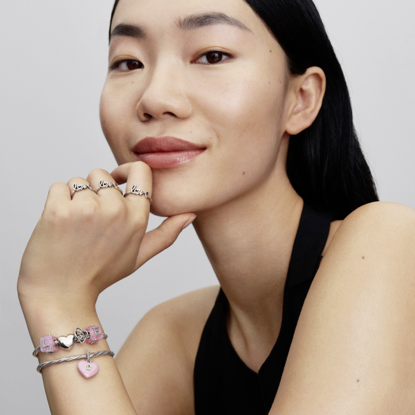 Pandora ékszer Pink kerámia szív ezüst charm 794424C01