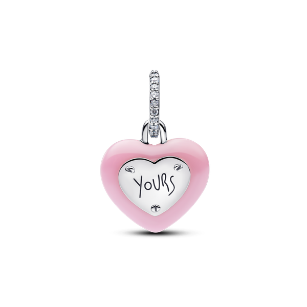 Pandora ékszer Pink kerámia szív ezüst charm 794424C01