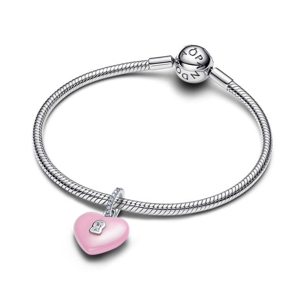 Pandora ékszer Pink kerámia szív ezüst charm 794424C01