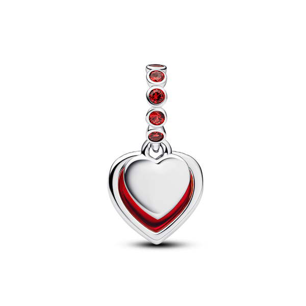Pandora ékszer Piros muránói üveg dupla ezüst charm 794429C01