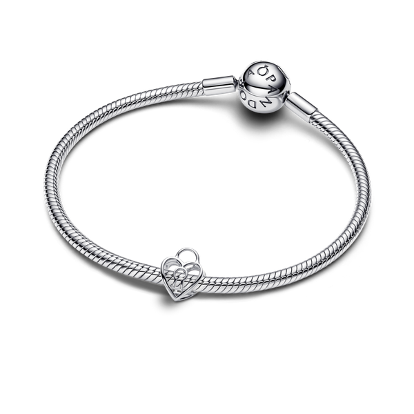 Pandora ékszer Áttört szív lakat ezüst charm 794358C00