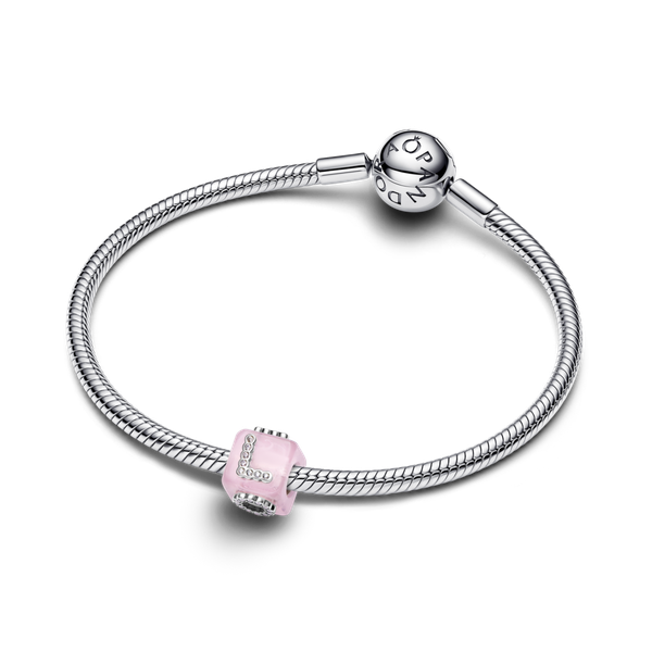 Pandora ékszer Pink muránói üveg szerelem kocka charm 794433C01