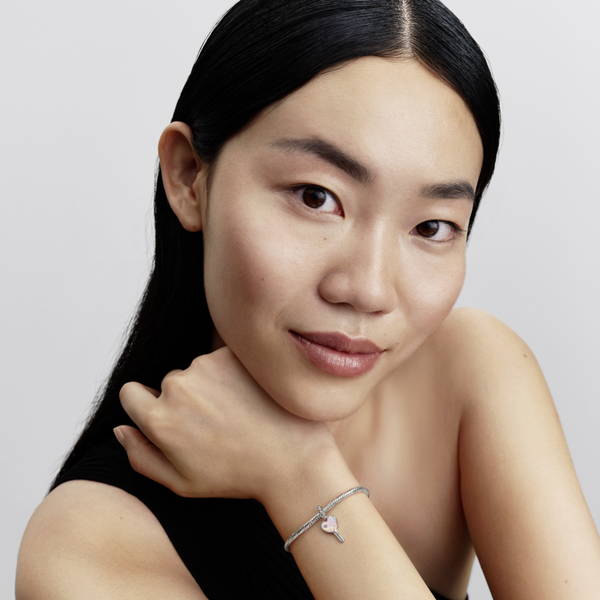 Pandora ékszer Opálos szív kulcs ezüst charm 794427C01