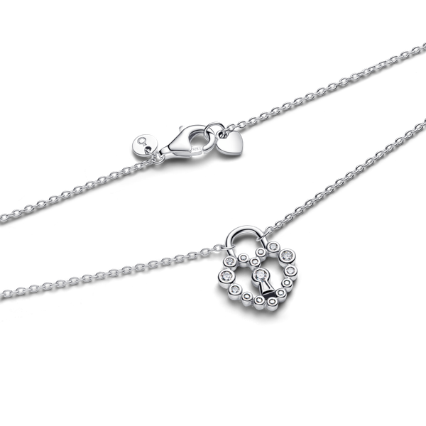 Pandora ékszer Szikrázó szív lakat ezüst nyaklánc 394416C01-50