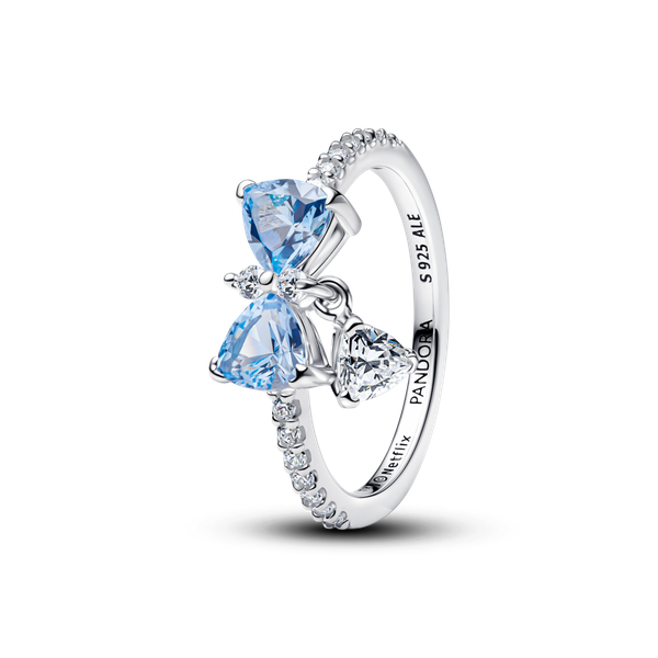 Pandora ékszer Bridgerton kék masni ezüst gyűrű 