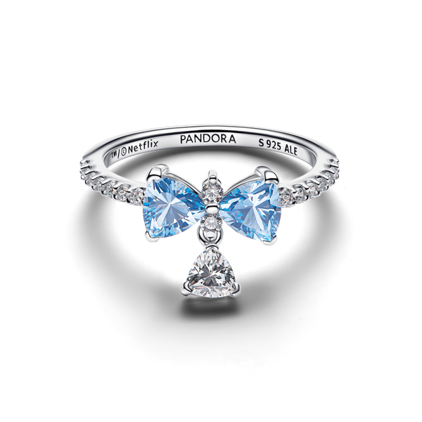 Pandora ékszer Bridgerton kék masni ezüst gyűrű 