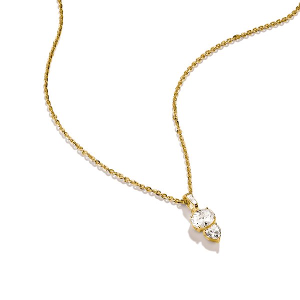 Thomas Sabo Aranyozott ezüst nyaklánc ovális és szív alakú cirkóniával KE2363-414-14-L45V