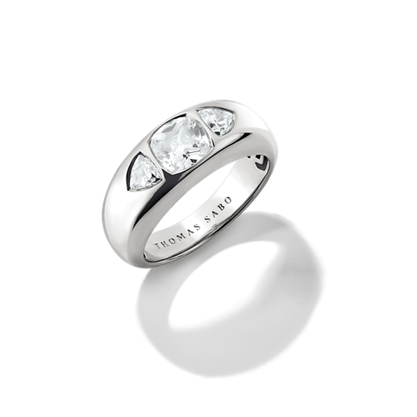 Thomas Sabo Ezüst vastag gyűrű három cirkónia kővel 