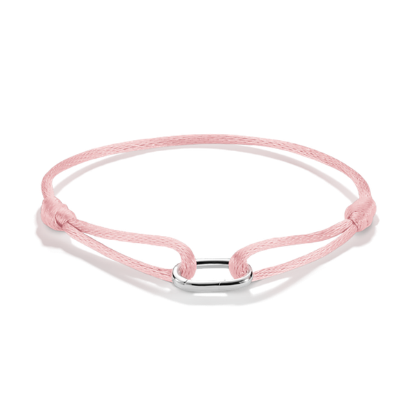 Thomas Sabo Rózsaszín állítható textil karkötő nyitható szemmel C1210-001-9-L24V