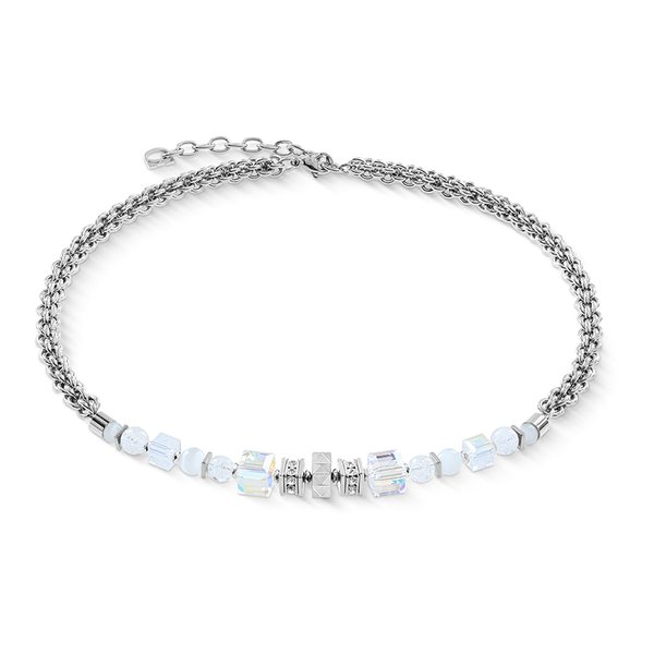 Coeur de Lion  Wave cube acél-drágakő nyaklánc 3022/10-1417