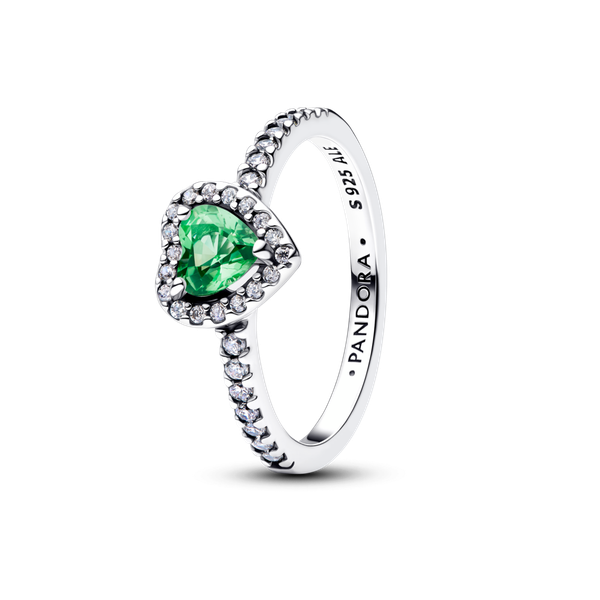 Pandora ékszer Menta zöld kiemelt szív ezüst gyűrű 