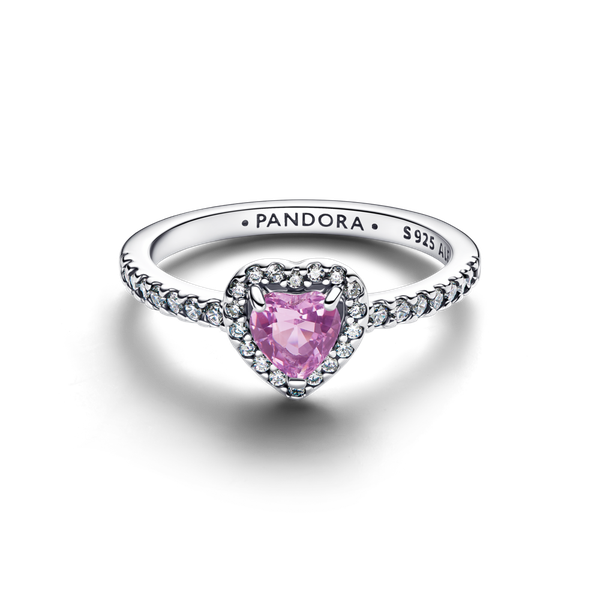 Pandora ékszer Halvány lila kiemelt szív ezüst gyűrű 