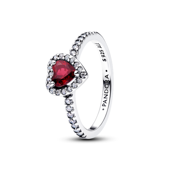 Pandora ékszer Fukszia kiemelt szív ezüst gyűrű 