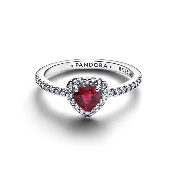 Pandora ékszer Fukszia kiemelt szív ezüst gyűrű 