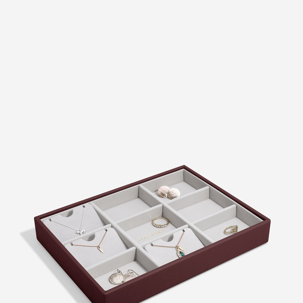 Stackers Bordó classic 9 fakkos ékszertálca 76870