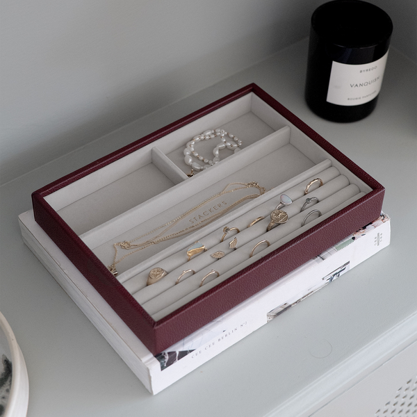 Stackers Bordó classic 4 fakkos ékszertálca 76866