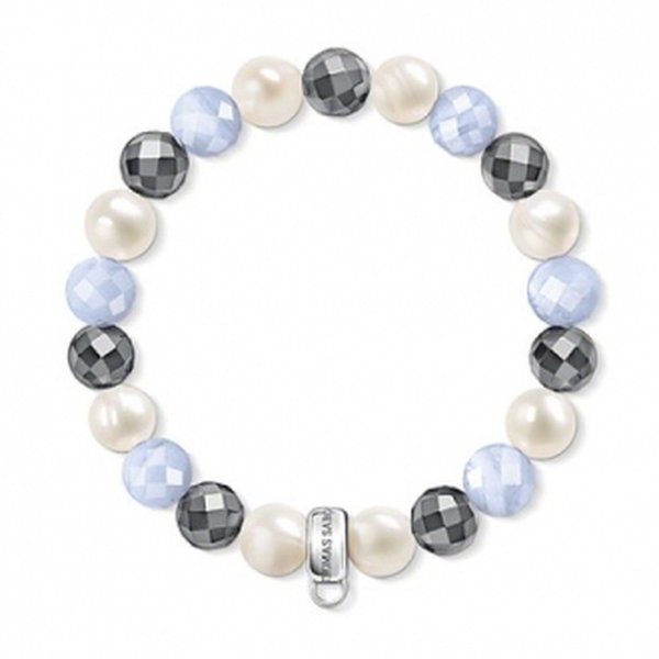 Thomas Sabo Ezüst kalcedon hematit tenyésztett gyöngy karkötő X0193-602-7