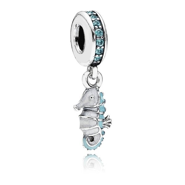 Pandora ékszer Trópusi csikóhal ezüst charm cirkóniával zománccal 791311MCZ
