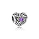 Pandora ékszer Születésköves szív február ezüst charm 791784SAM