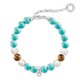 Thomas Sabo Türkiz tenyésztett gyöngy tigrisszem charm karkötő X0224-951-17-L18.5
