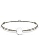 Thomas Sabo Szürke textil karkötő gravírozható kerek lappal LS025-173-5-L20