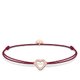 Thomas Sabo Bordó textil karkötő rozé szívvel LS040-898-10-L20