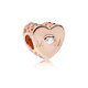 Pandora ékszer Anyai szív rozé charm 781881CZ