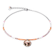 Coeur de Lion Szürke fehér korall nyaklánc rozé swarovski medállal 4962/10-1002