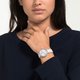 Swarovski Crystal Frost ezüst fehér bőr szíjas óra 5484070