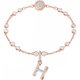 Swarovski H betű rozé charm 5437622