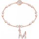Swarovski M betű rozé charm 5434395