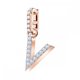 Swarovski V betű rozé charm 5437610