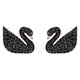 Swarovski Rozé fülbevaló gyönggyel fekete swarovski hattyúval 5193949