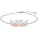 Swarovski Ezüst színű karkötő multicolor swarovski hattyúval 5256264