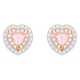 Swarovski Rozé fülbevaló rózsaszín swarovski szívvel 5446995