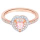 Swarovski Rozé gyűrű rózsaszín swarovski szívvel 