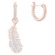 Swarovski Rozé függő fülbevaló swarovski tollal 5497872