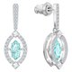 Swarovski Ezüst színű függő fülbevaló mozgó vízkék swarovski kristállyal 5485723
