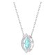 Swarovski Ezüst színű nyaklánc mozgó vízkék swarovski kristállyal 5485721