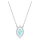 Swarovski Ezüst színű nyaklánc mozgó vízkék swarovski kristállyal 5485721