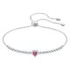 Swarovski Ezüst színű karkötő pink swarovski szívvel 5456813