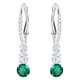 Swarovski Attract Trilogy ezüst színű függő fülbevaló zöld swarovski kristállyal 5414682