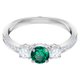 Swarovski Attract Trilogy ezüst színű gyűrű zöld swarovski kristállyal 