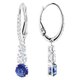 Swarovski Attract Trilogy ezüst színű függő fülbevaló kék swarovski kristállyal 5416154
