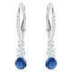Swarovski Attract Trilogy ezüst színű függő fülbevaló kék swarovski kristállyal 5416154
