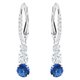 Swarovski Attract Trilogy ezüst színű függő fülbevaló kék swarovski kristállyal 5416154