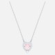 Swarovski Ezüst színű nyaklánc rózsaszín swarovski szívvel 5465284